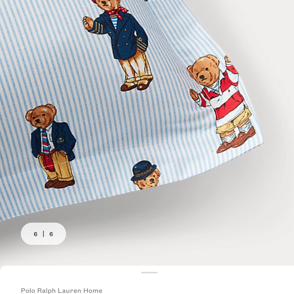 Ralph Lauren Bear Print Pillowcase